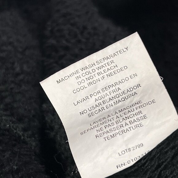 Vtg Just Love Christmas Tree XL Long Sleeve Velour Sweater Black Fleece Green - Picture 6 of 8